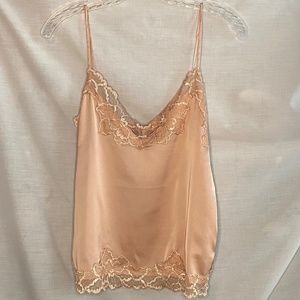 Forever 21 Peach Silk Lace Trim Camisole